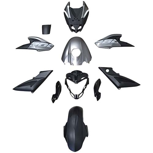 [MTC0247] KIT PLASTICOS COMPLETOS BAJAJ PULSAR 200NS NEGRO/GRIS